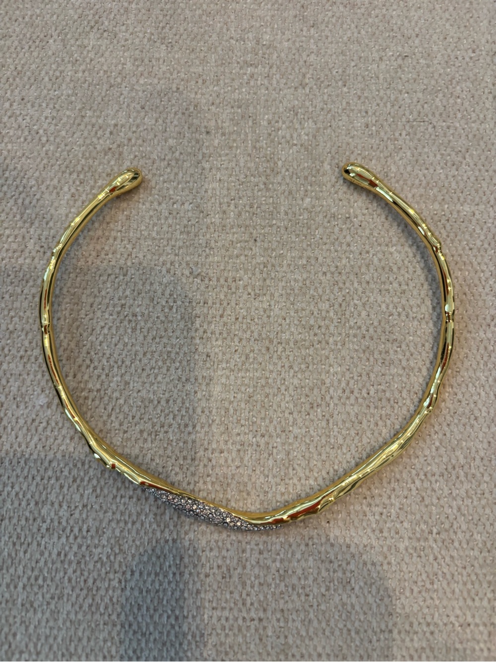 Alex Bittar Gold Tone Crystal Accent Collar Necklace
